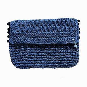 SHIRALEAH NWT Woven Pom Pom Envelope Clutch